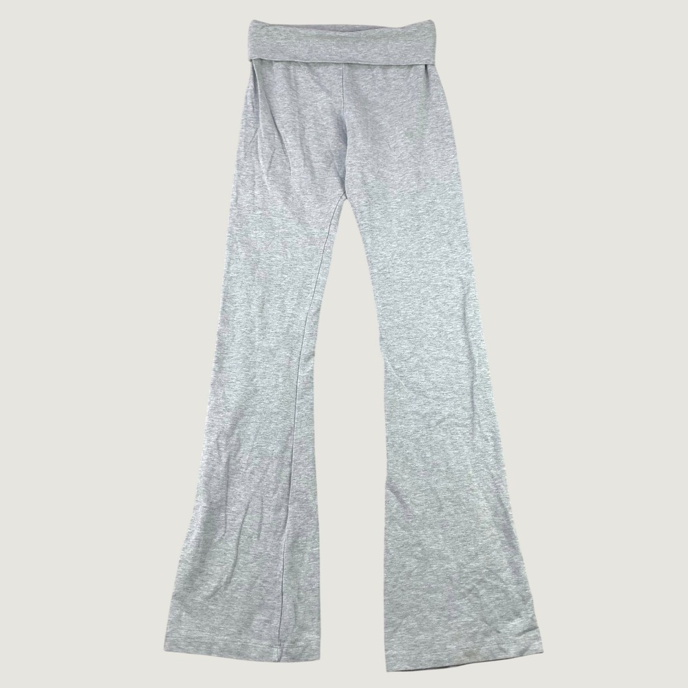 Brandy Melville Hillary Yoga Pants Women OS Grey Flare Foldover Low Rise Y2K